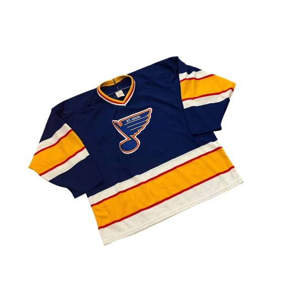 Vintage 90's CCM Maska Air Knit St. Louis Blues Stitched NHL Hockey Jersey Large - Picture 3 of 6
